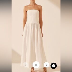 Shona Joy Strapless Cream Dress